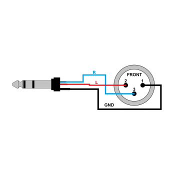 RED'S MC1430BX - Kabel mikrofonowy 3m Jack 6,3 stero/canon żeński
